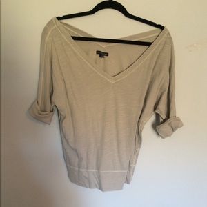 Off the shoulder American Eagle gray top.
